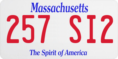 MA license plate 257SI2