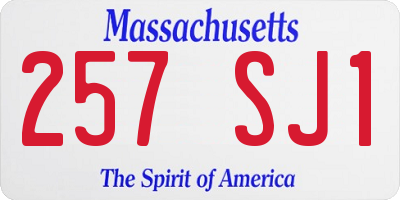 MA license plate 257SJ1