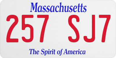 MA license plate 257SJ7