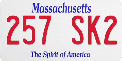 MA license plate 257SK2