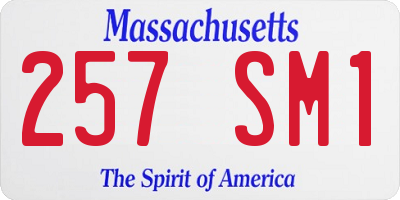 MA license plate 257SM1