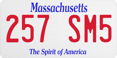 MA license plate 257SM5