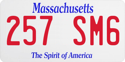 MA license plate 257SM6