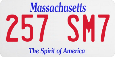 MA license plate 257SM7