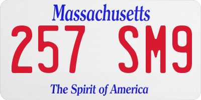 MA license plate 257SM9