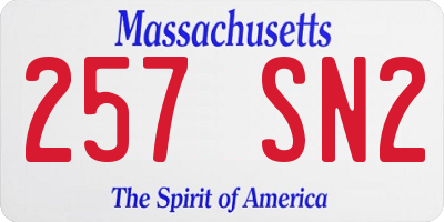 MA license plate 257SN2
