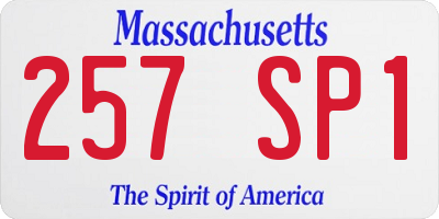 MA license plate 257SP1