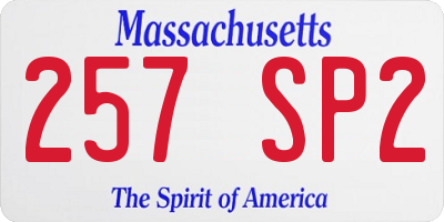 MA license plate 257SP2