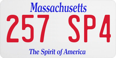 MA license plate 257SP4