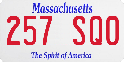 MA license plate 257SQ0