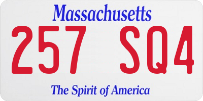 MA license plate 257SQ4