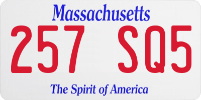 MA license plate 257SQ5