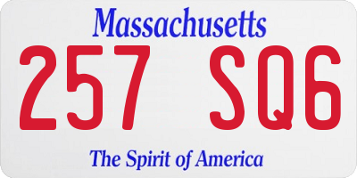 MA license plate 257SQ6