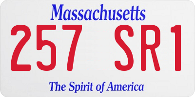 MA license plate 257SR1