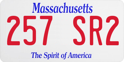 MA license plate 257SR2