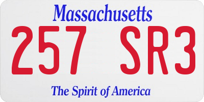 MA license plate 257SR3