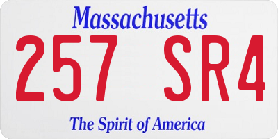 MA license plate 257SR4