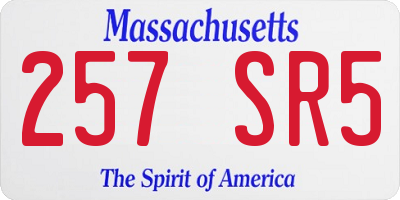 MA license plate 257SR5