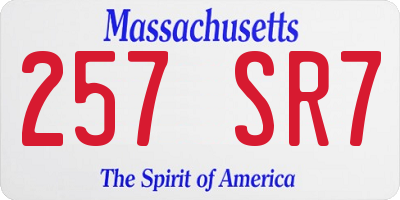 MA license plate 257SR7