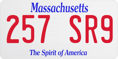 MA license plate 257SR9