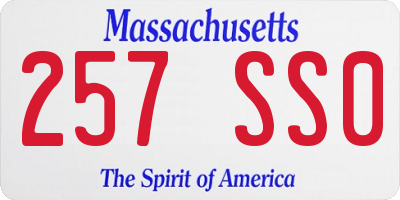 MA license plate 257SS0