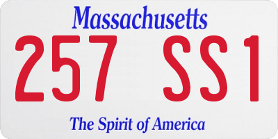 MA license plate 257SS1