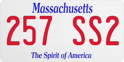 MA license plate 257SS2