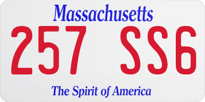 MA license plate 257SS6