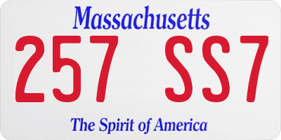 MA license plate 257SS7