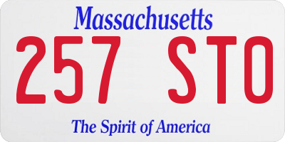 MA license plate 257ST0