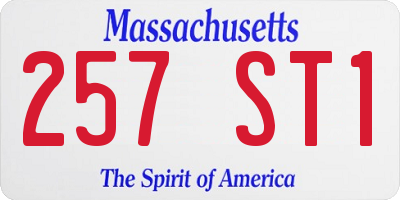 MA license plate 257ST1