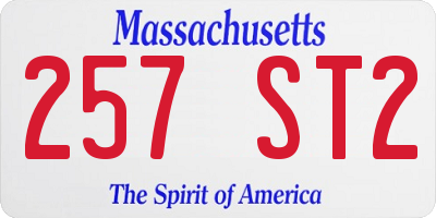 MA license plate 257ST2