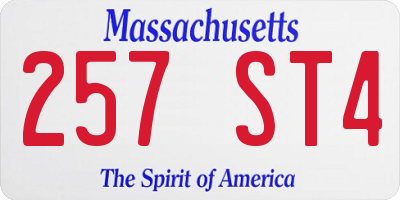 MA license plate 257ST4