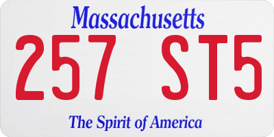 MA license plate 257ST5