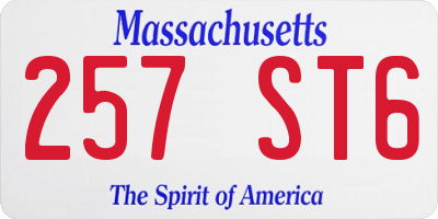 MA license plate 257ST6