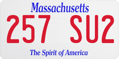 MA license plate 257SU2