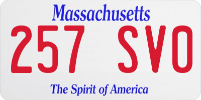 MA license plate 257SV0