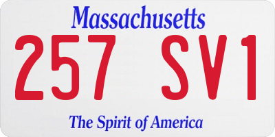 MA license plate 257SV1