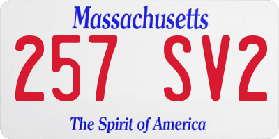 MA license plate 257SV2
