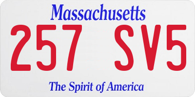 MA license plate 257SV5