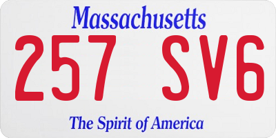 MA license plate 257SV6