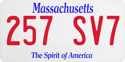 MA license plate 257SV7