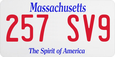 MA license plate 257SV9