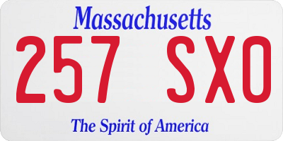 MA license plate 257SX0