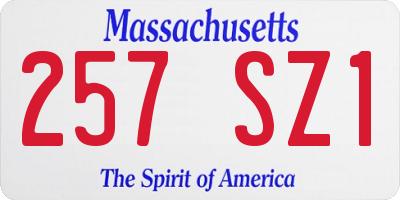 MA license plate 257SZ1
