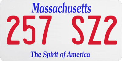 MA license plate 257SZ2