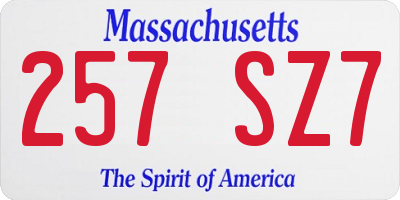 MA license plate 257SZ7
