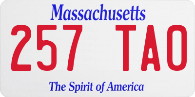 MA license plate 257TA0