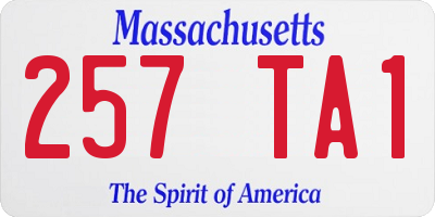 MA license plate 257TA1
