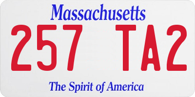 MA license plate 257TA2